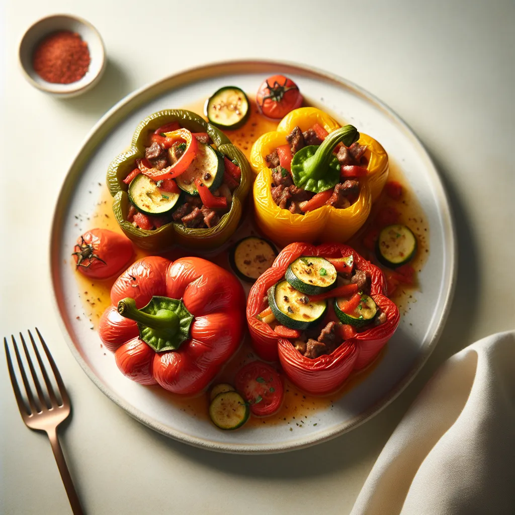 Stuffed Bell Peppers with Zucchini and Beef