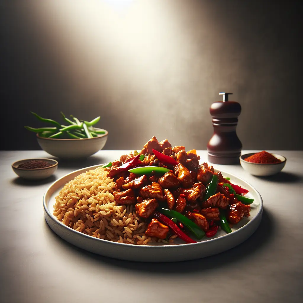 Szechuan Chicken Stir-Fry with Brown Rice