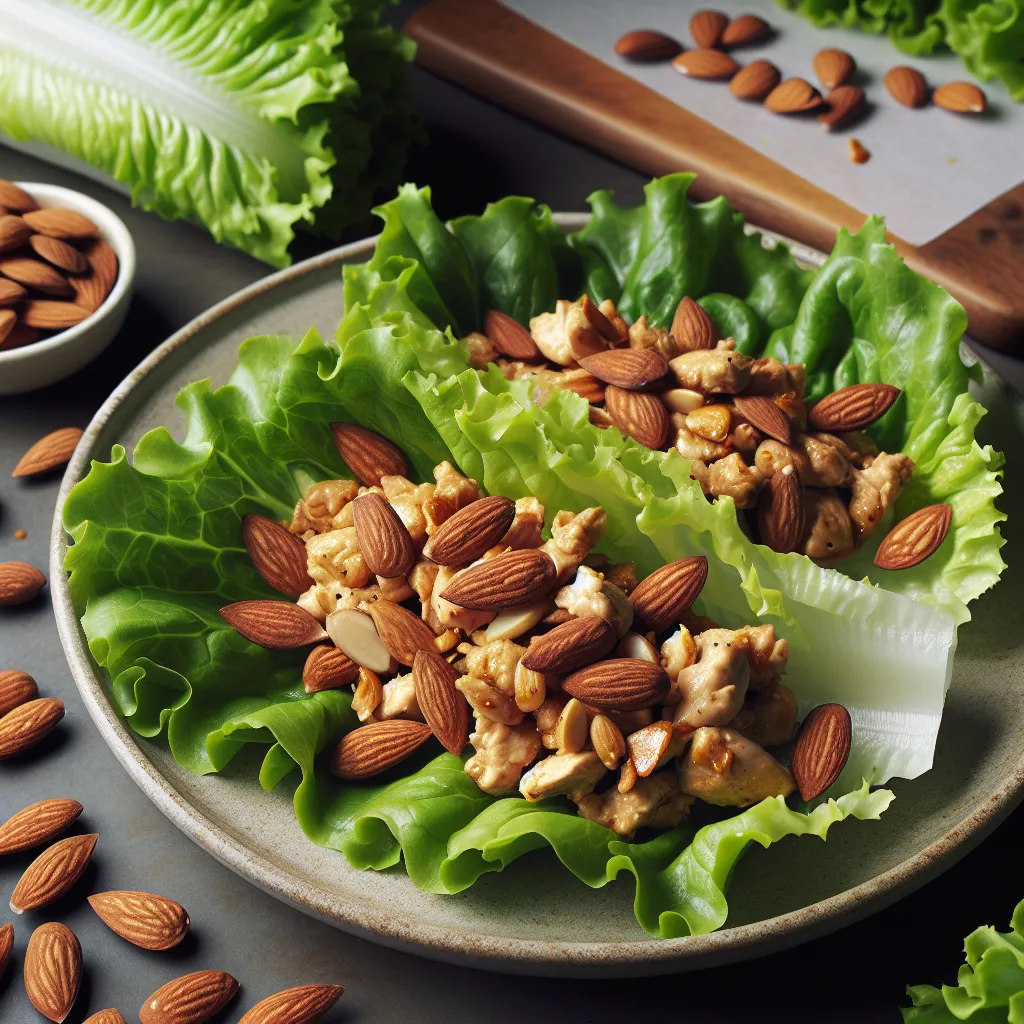 Thai Almond Chicken Lettuce Wraps