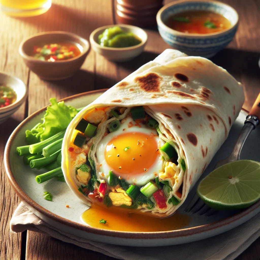 Thai-Inspired Breakfast Egg Wrap