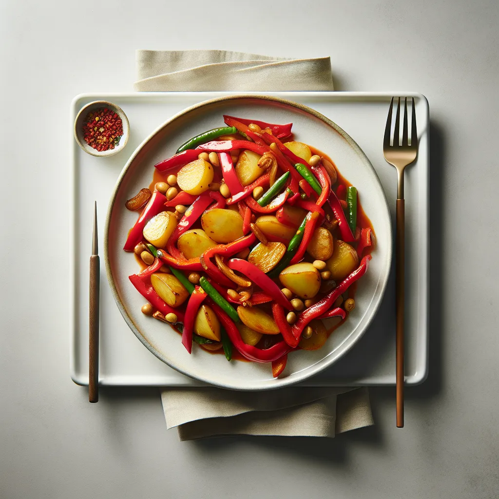 Thai Red Bell Pepper and Potato Stir-Fry