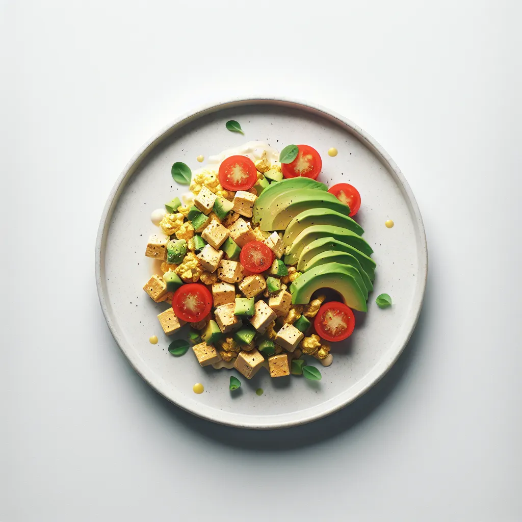 Spicy Tofu Scramble with Avocado and Tomato