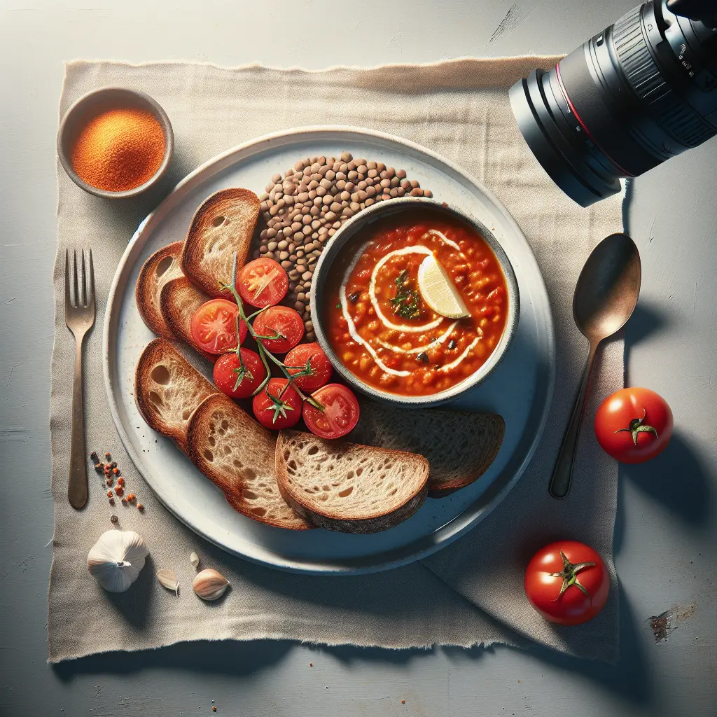 Tomato and Lentil Soup with Whole Grain Bread