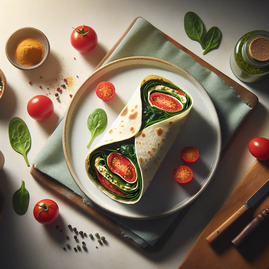 Tomato and Spinach Breakfast Wrap