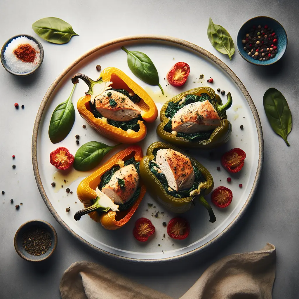 Autumn Turkey and Spinach Stuffed Peppers