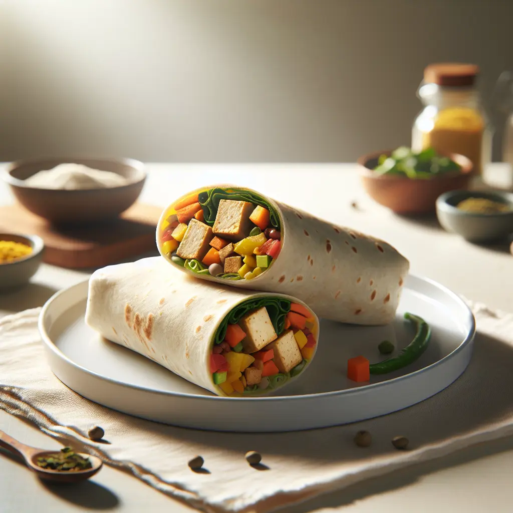 Vegan Breakfast Burrito with Tofu and Veggies