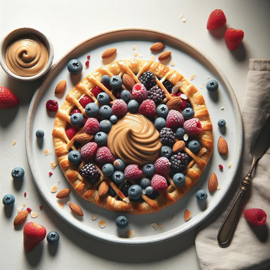 Vegan Breakfast Pastry with Almond Butter and Berries