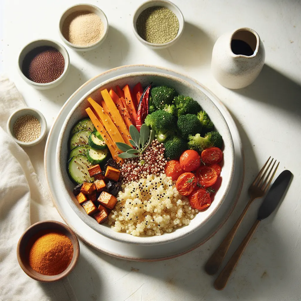 Vegan Buddha Bowl with Quinoa and Roasted Vegetables