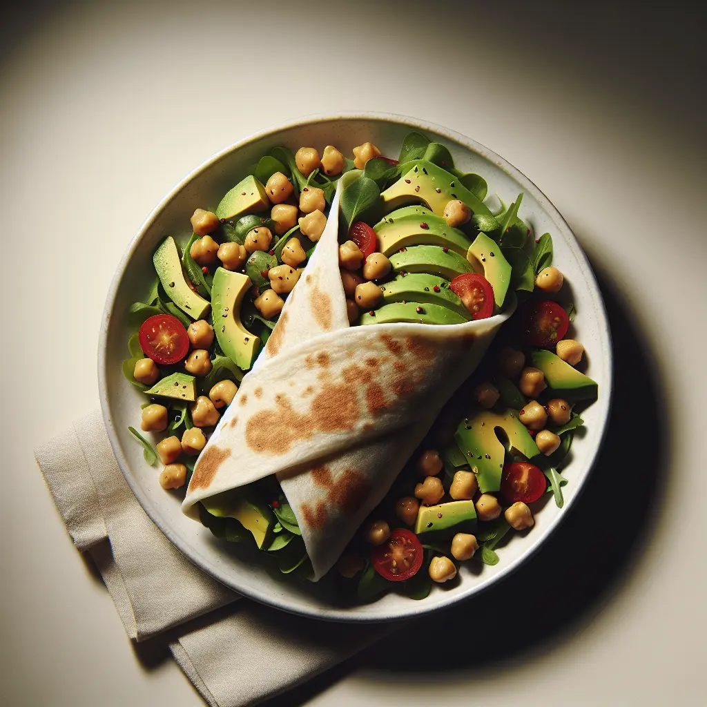 Vegan Chickpea and Avocado Salad Wrap