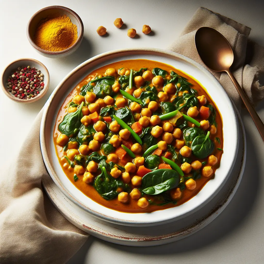 Vegan Indian Chickpea and Spinach Curry