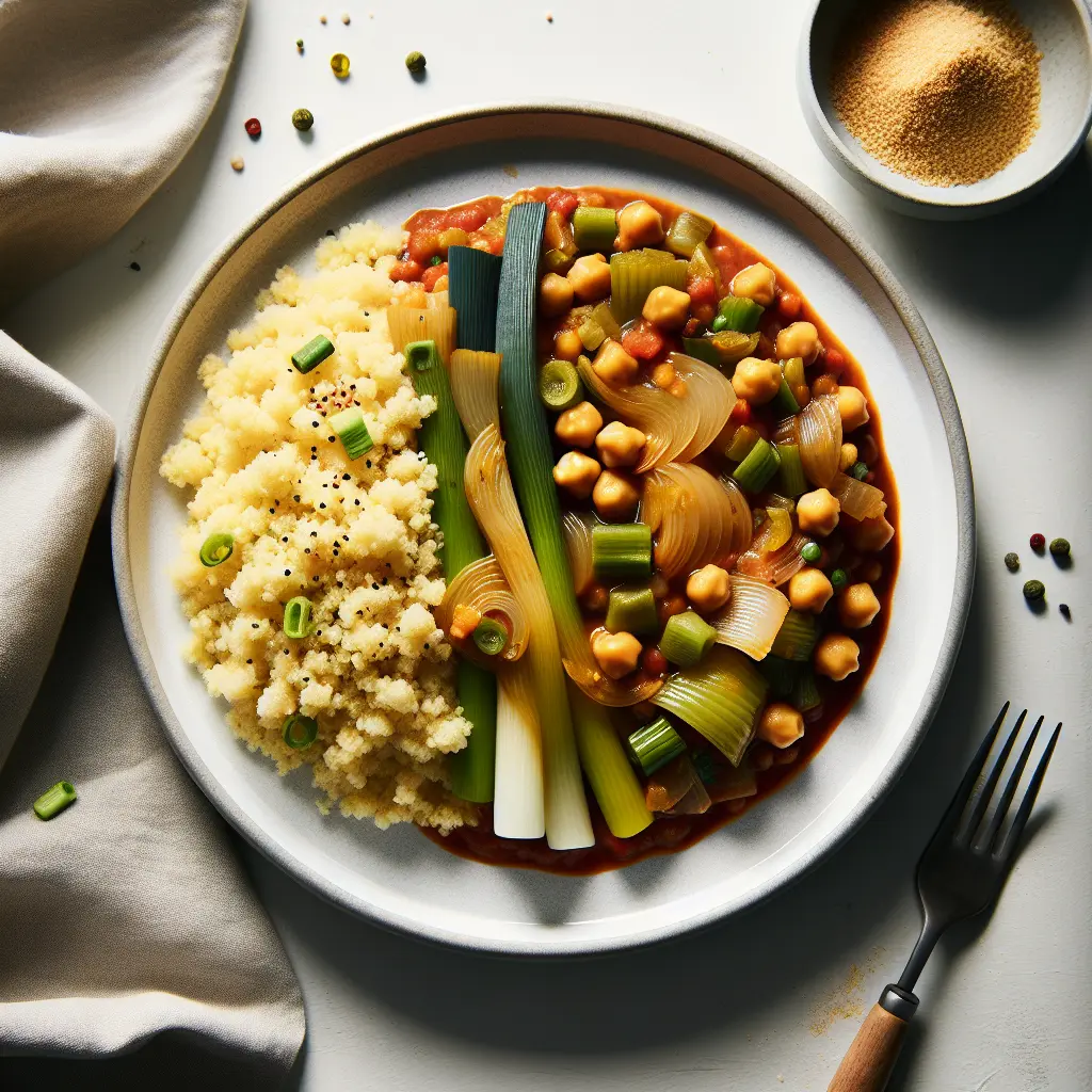 Vegan Leek and Chickpea Stew with Couscous