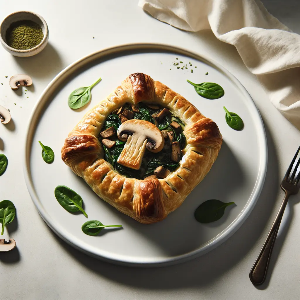 Vegan Mushroom and Spinach Puff Pastry