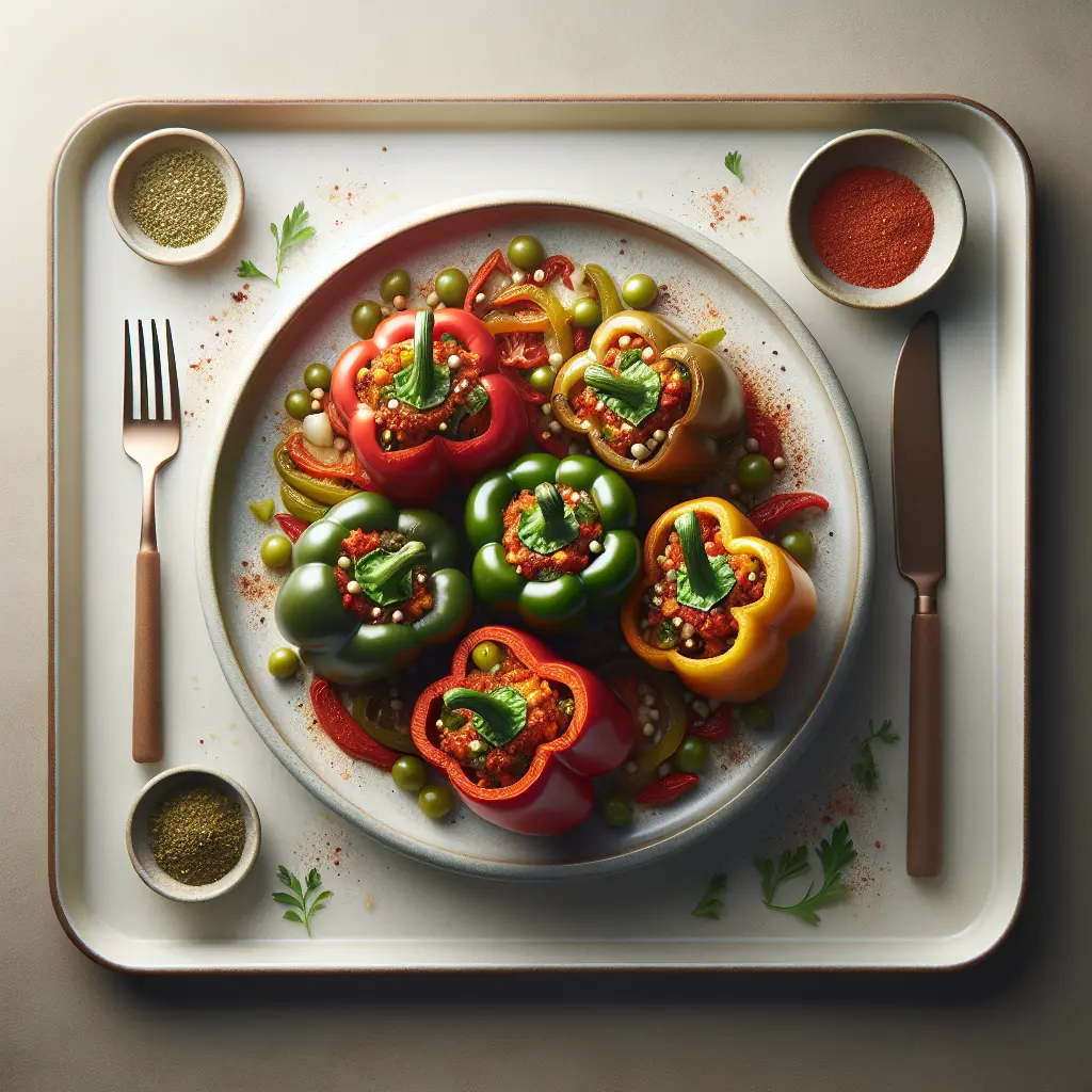 Spicy Vegan Stuffed Bell Peppers