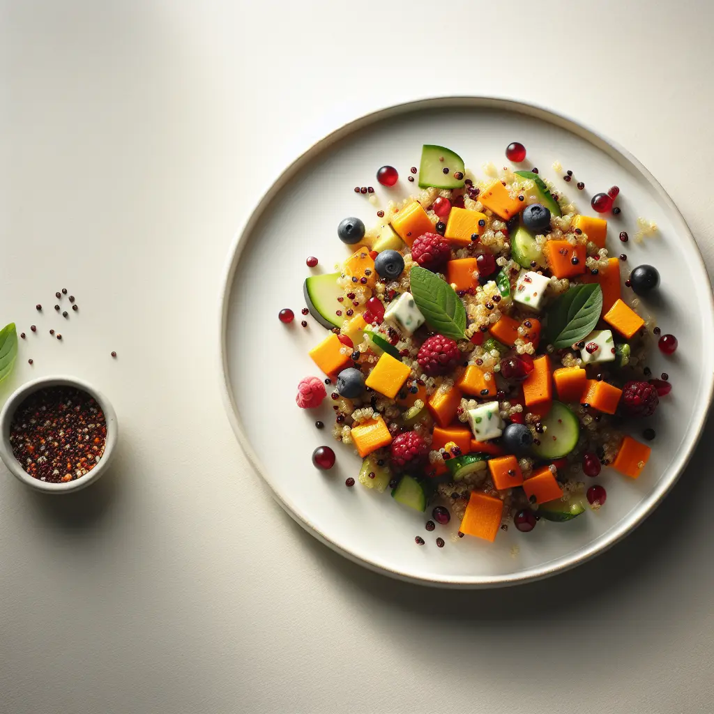 Autumn Vegetable and Berry Quinoa Salad
