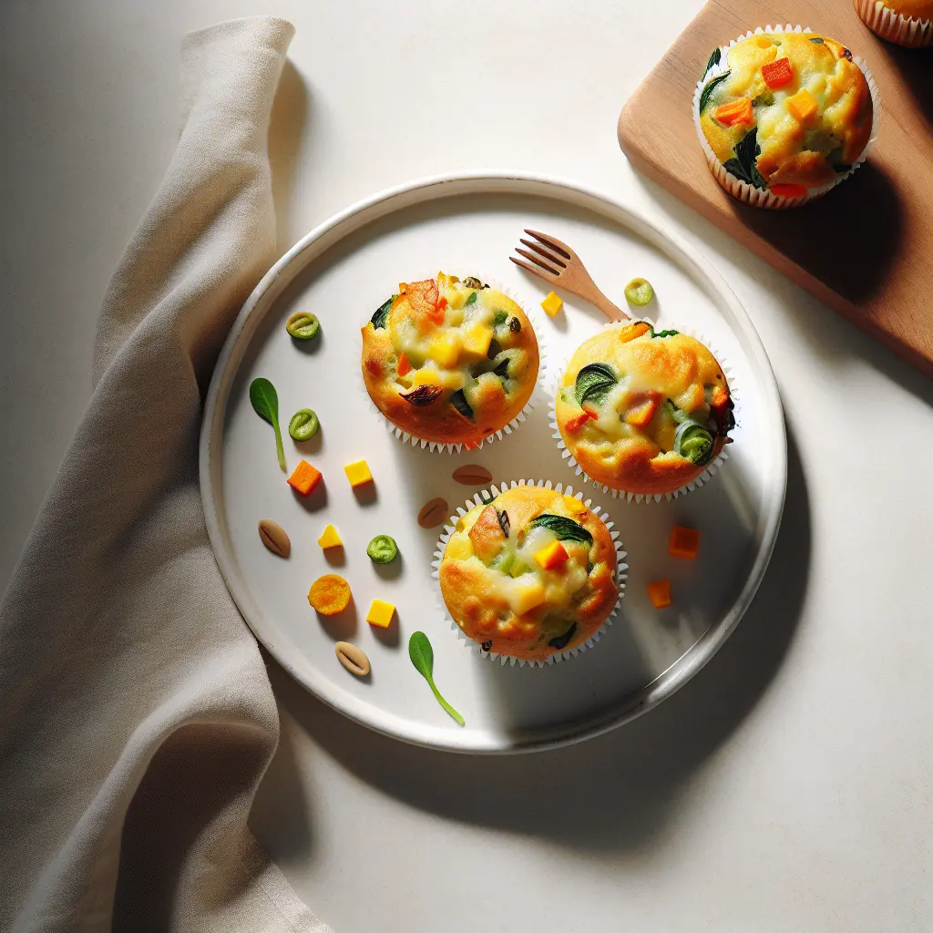 Autumn Vegetable and Cheese Breakfast Muffins