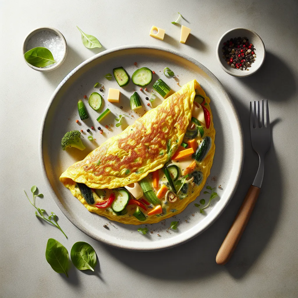 Autumn Vegetable and Cheese Breakfast Omelette
