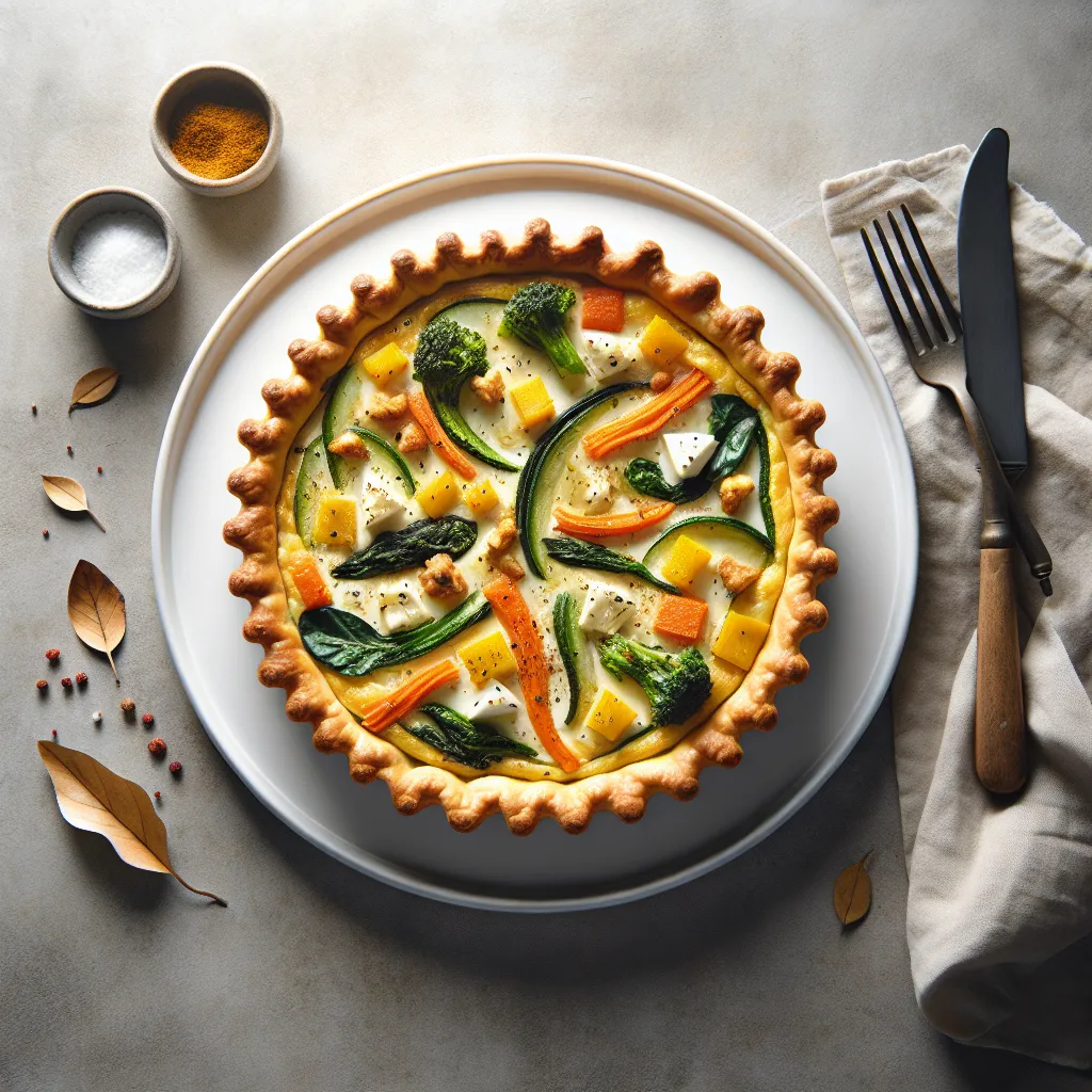 Autumn Vegetable and Cheese Breakfast Tart