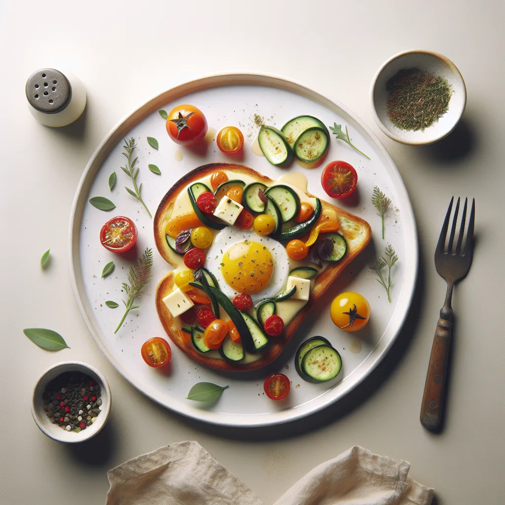Autumn Vegetable and Cheese Breakfast Toast
