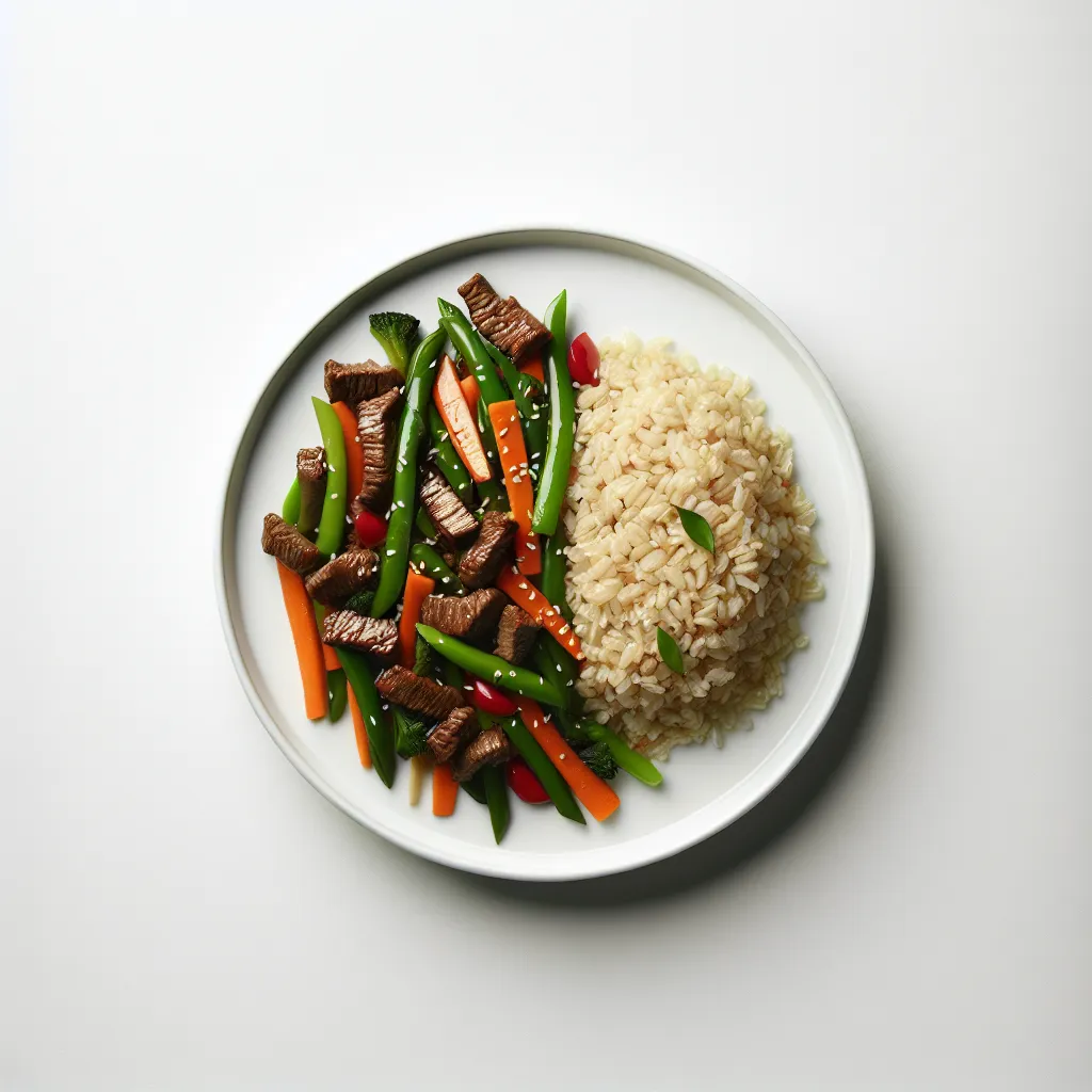 Autumn Vegetable Stir-Fry with Beef and Brown Rice