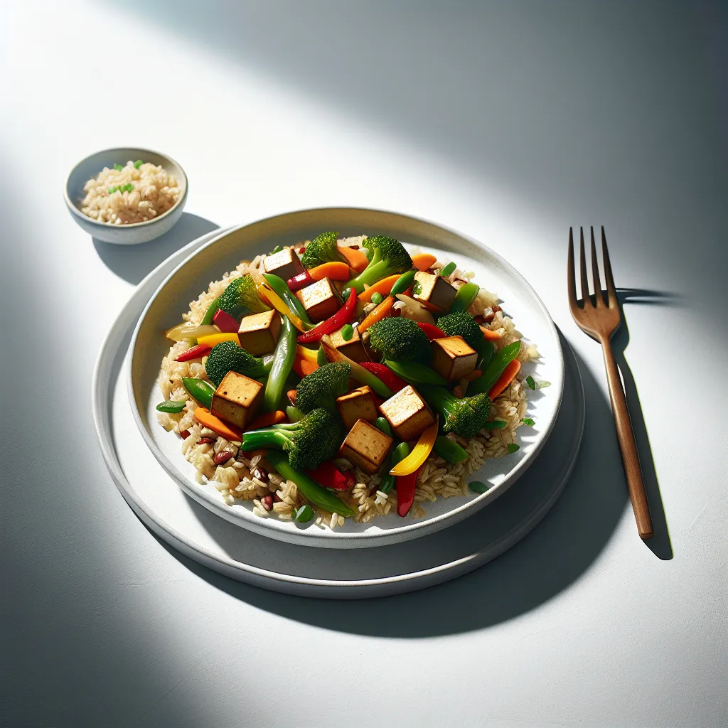 Autumn Vegetable Stir-Fry with Tofu and Brown Rice