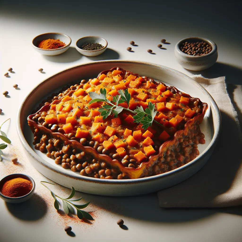 Vegetarian Lentil and Sweet Potato Shepherds Pie