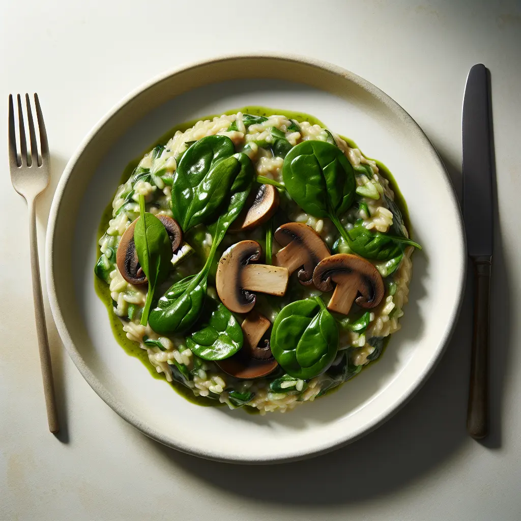Vegetarian Mushroom and Spinach Risotto