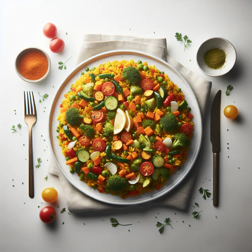 Vegetarian Paella with Mixed Vegetables