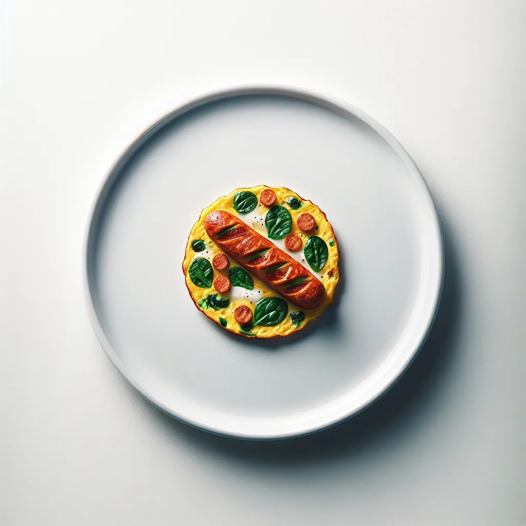 Spicy Vegetarian Sausage and Spinach Omelette
