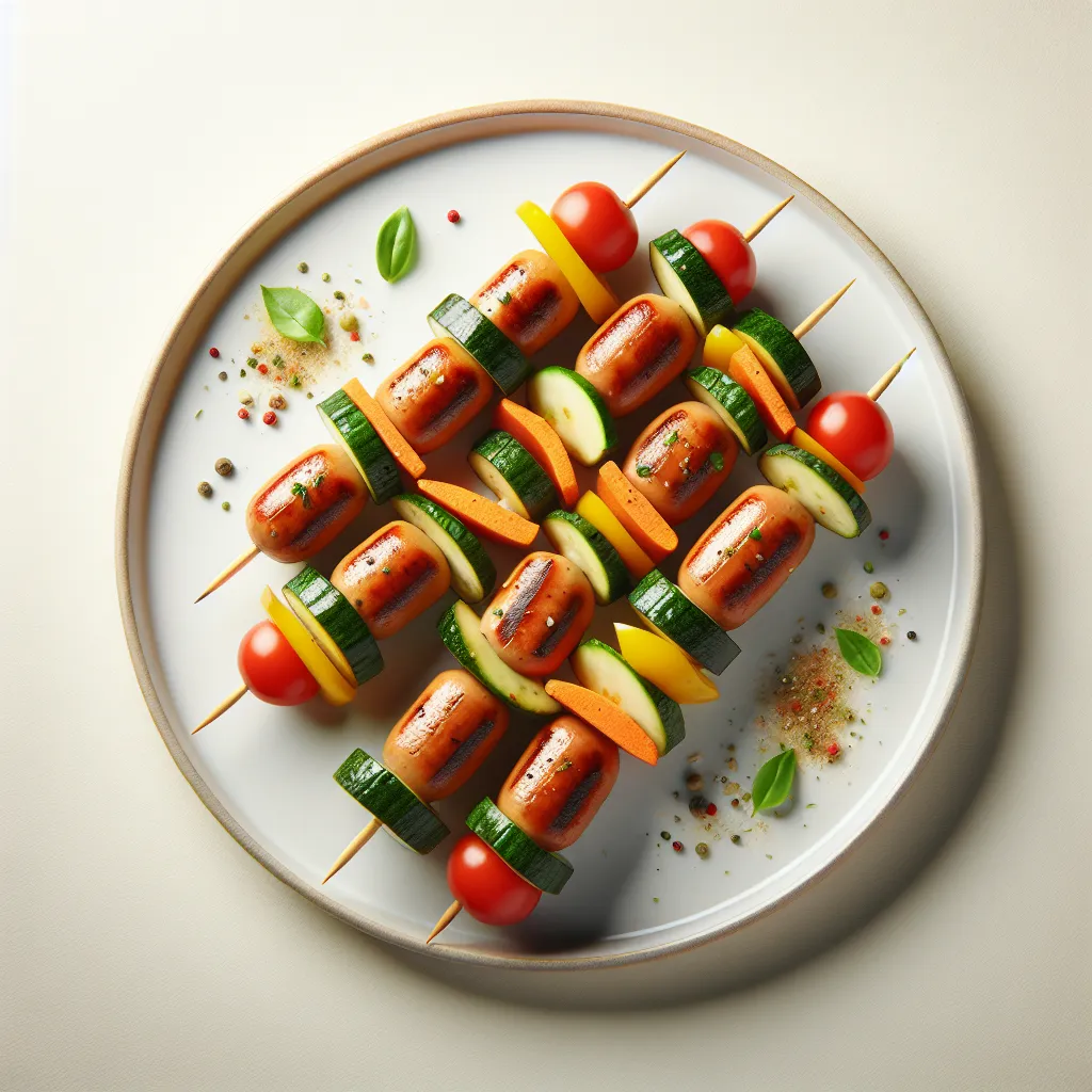 Vegetarian Sausage and Veggie Skewers