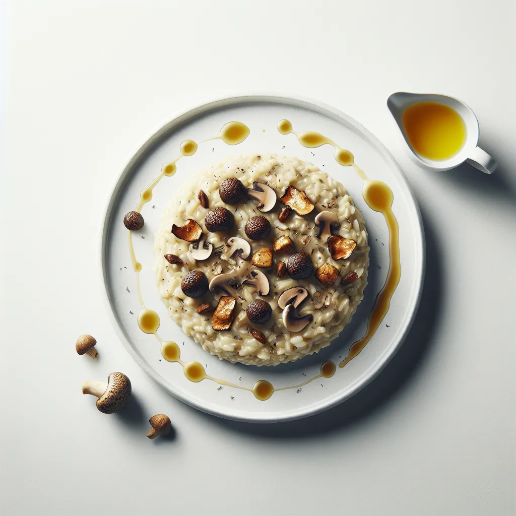 Wild Mushroom Risotto with Truffle Oil and Roasted Chestnuts