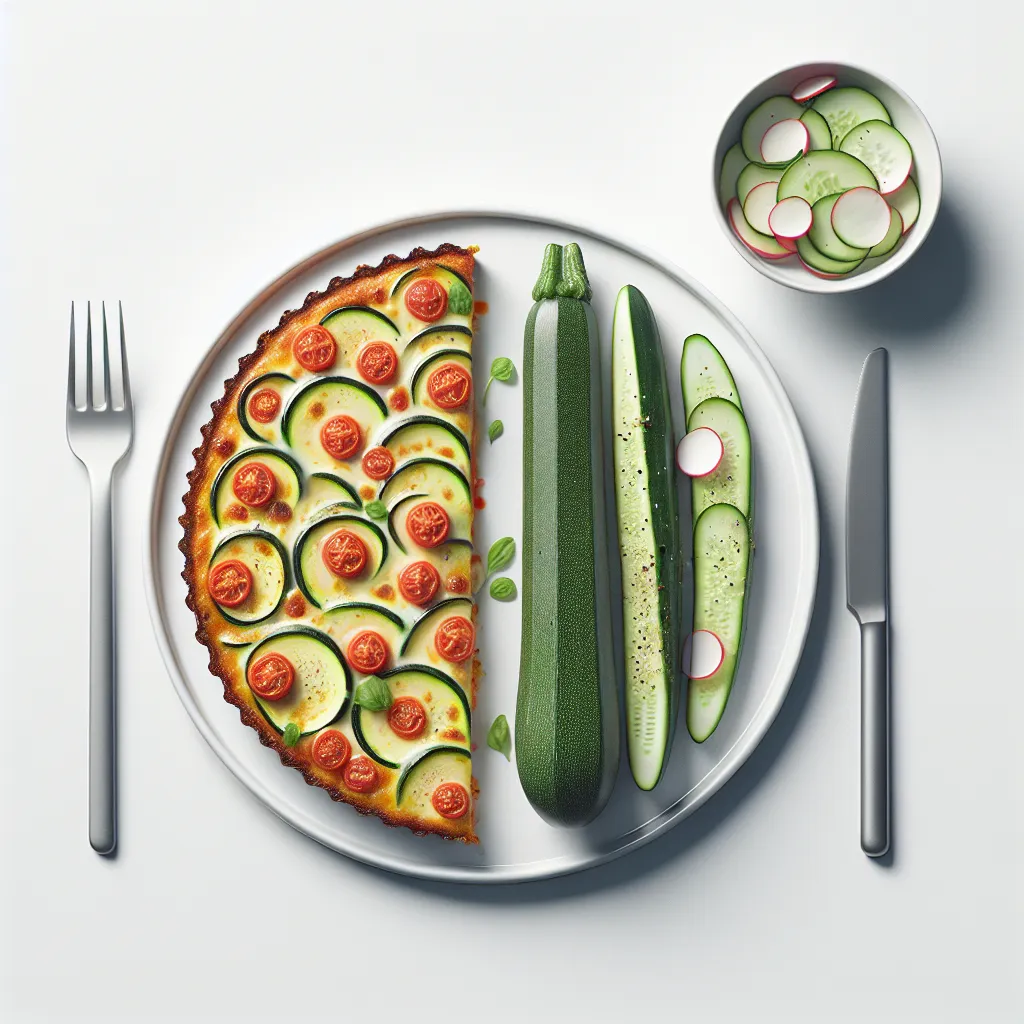 Zucchini and Tomato Gratin with Cucumber Radish Salad