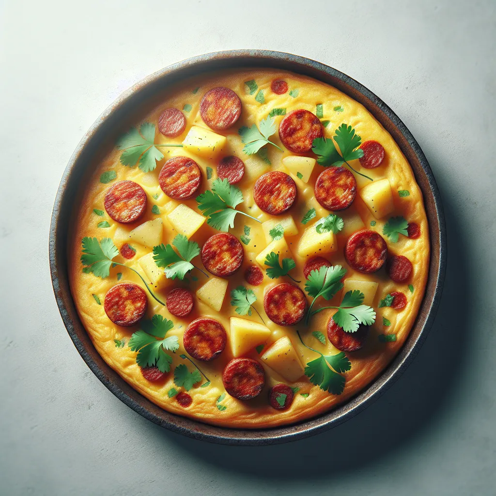 Spice Up Your Morning: A Zesty Chorizo and Potato Omelette Adventure!