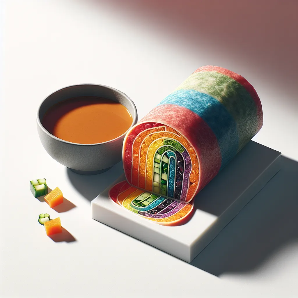 Vibrant Veggie Rainbow Wraps with Peanut Sauce