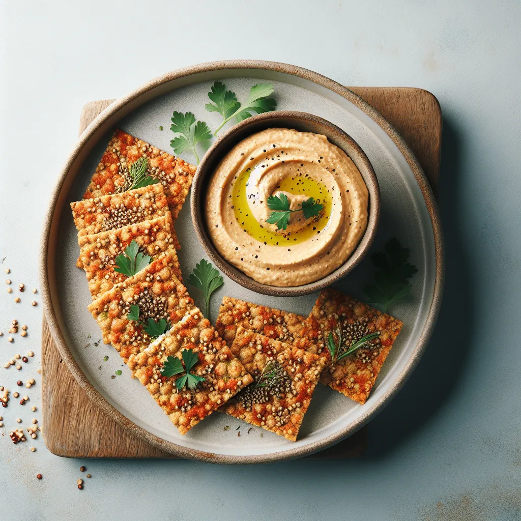 Crunchy Quinoa Crackers and Creamy Carrot Hummus: A Deliciously Healthy Duo!