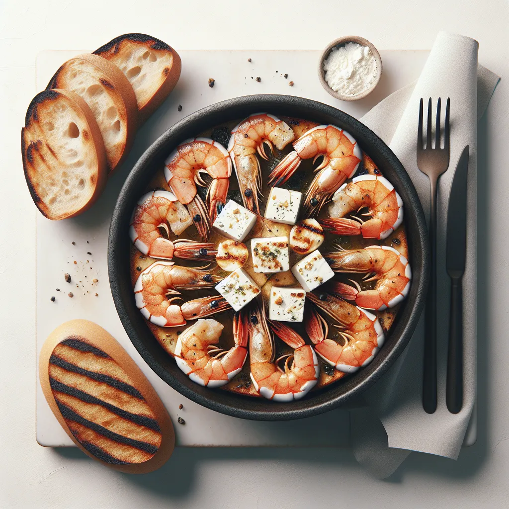 Mediterranean Baked Shrimp with Feta and Crusty Bread