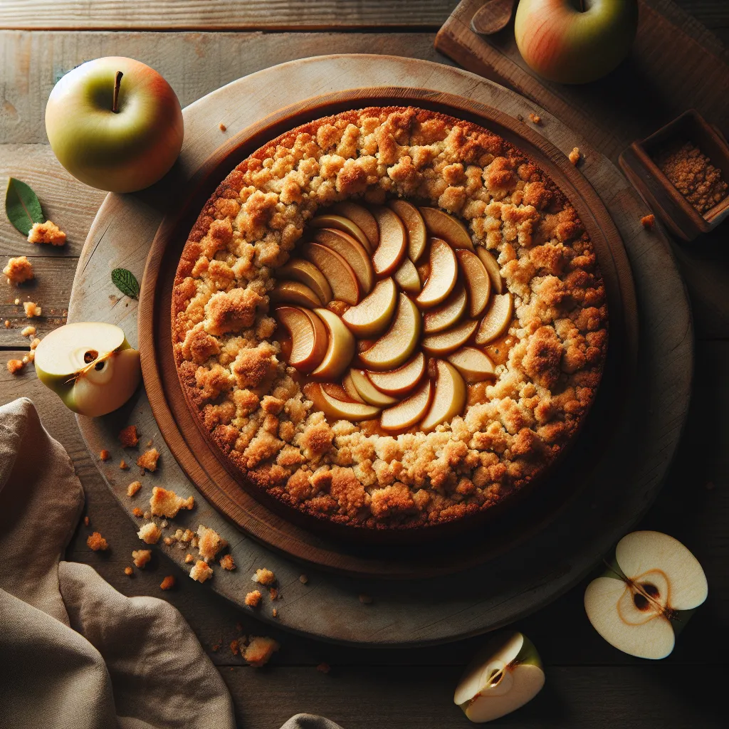 Autumn's Embrace: A Spiced Vegan Apple Crumble Cake