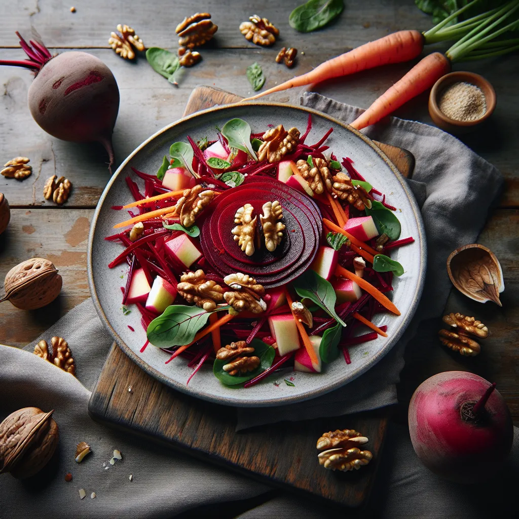 Rooting for Autumn: A Crunchy Beet, Apple & Carrot Salad Sensation!