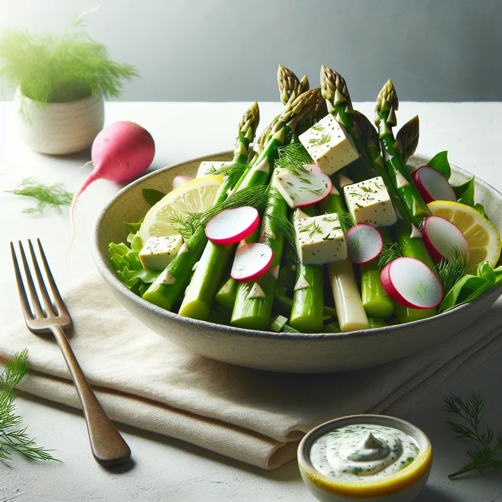Zesty Lemon Tofu & Asparagus Spring Fling: A Salad Sensation