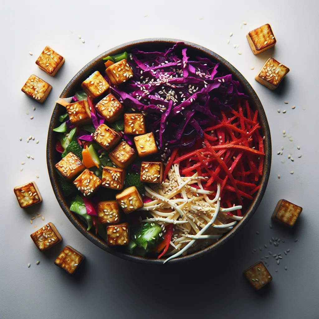 Crunchy, Colorful, and Craveable: A Sesame Tofu & Veggie Slaw Sensation
