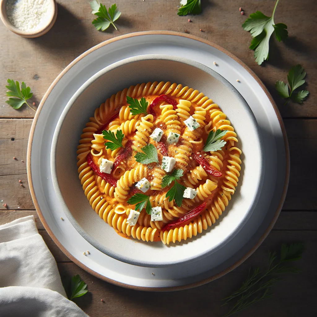 Mediterranean Magic: Creamy Vegan Roasted Pepper Pasta